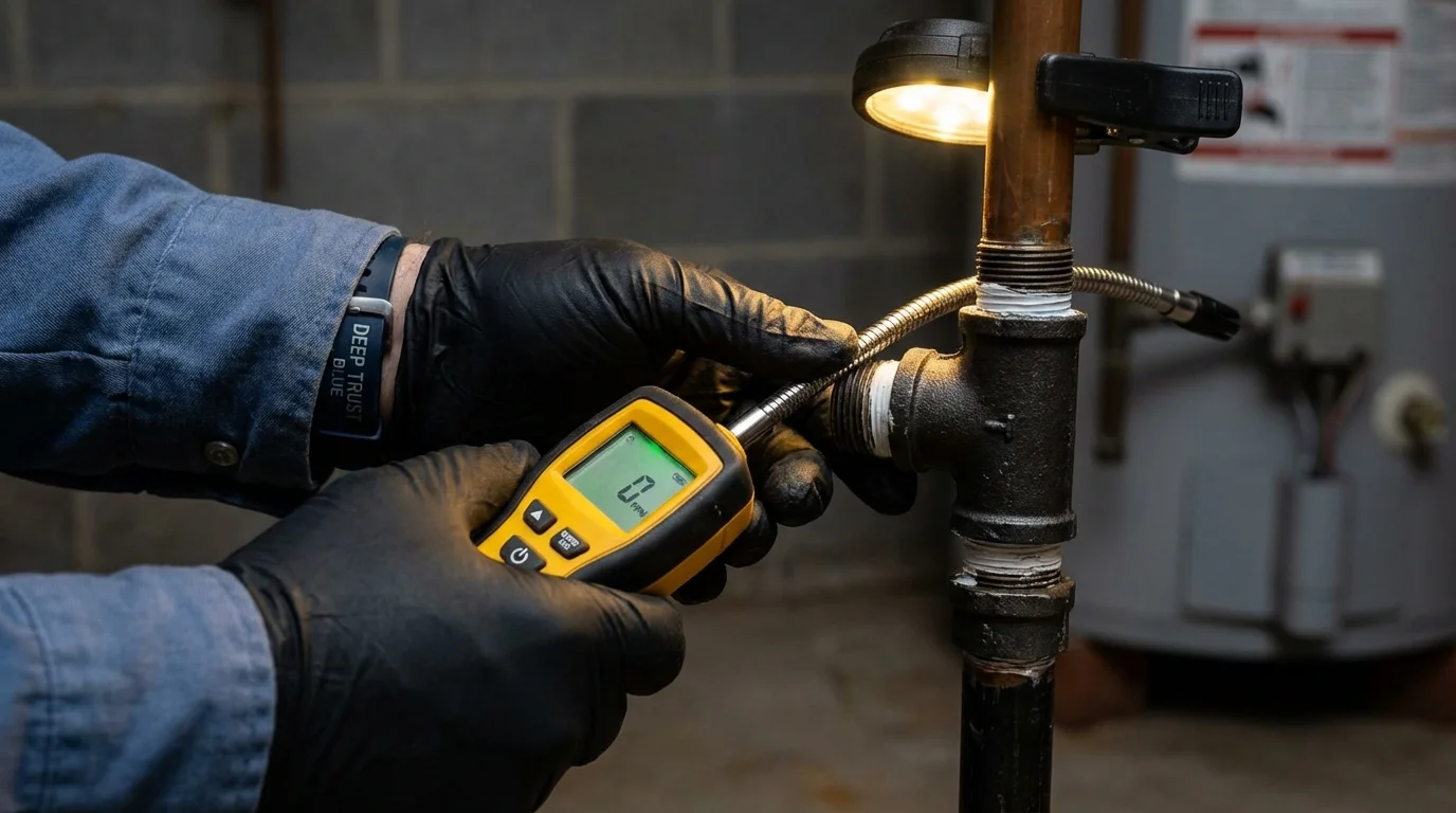 Gas leak detection with electronic sniffer by Johns Plumbing LLC in Pennsauken